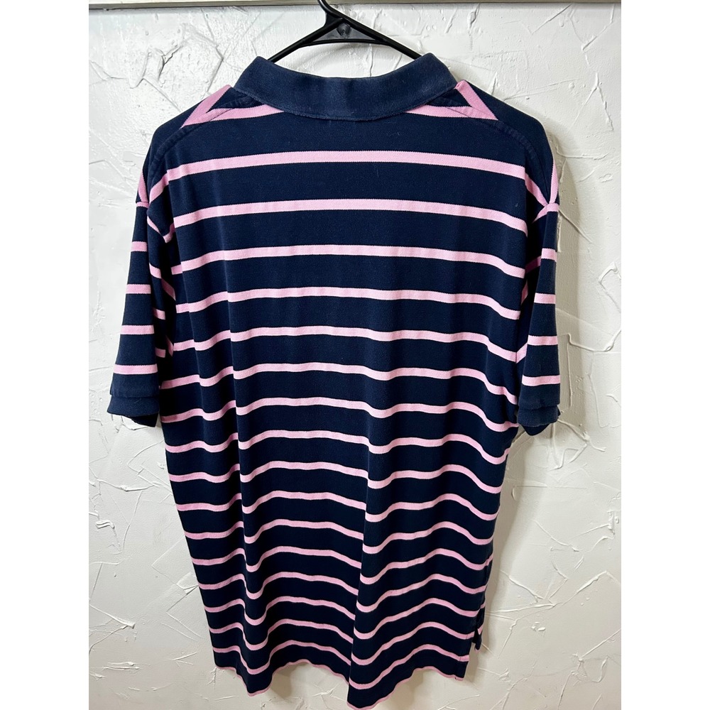 Polo Ralph Lauren Mens XL Navy Blue Pink Striped Short Sleeve Polo Shirt Green - Picture 2 of 4